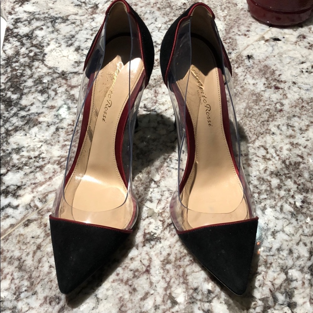 Gianvito Rossi Black and Red Heels